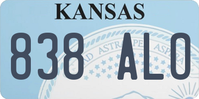 KS license plate 838ALO