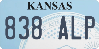 KS license plate 838ALP