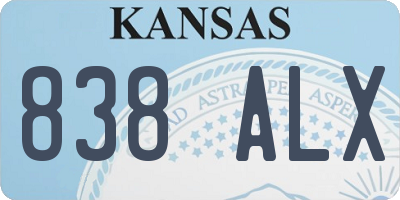 KS license plate 838ALX
