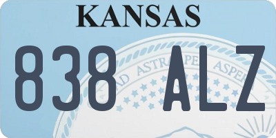 KS license plate 838ALZ