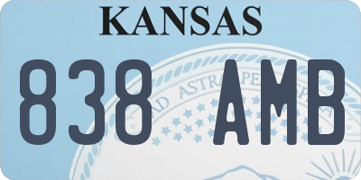 KS license plate 838AMB