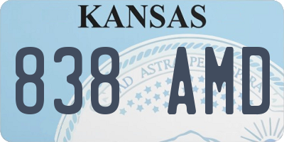 KS license plate 838AMD