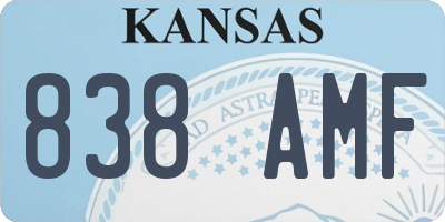 KS license plate 838AMF