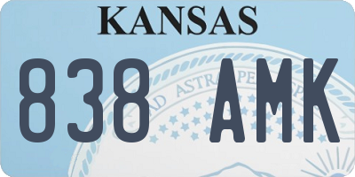 KS license plate 838AMK