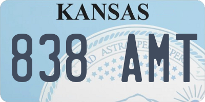 KS license plate 838AMT