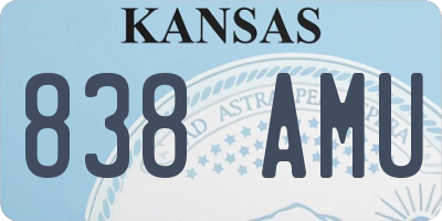 KS license plate 838AMU