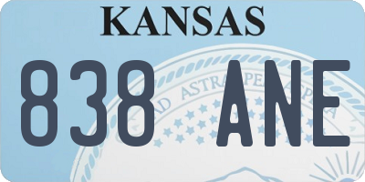 KS license plate 838ANE