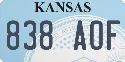 KS license plate 838AOF