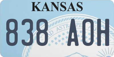 KS license plate 838AOH