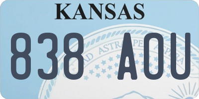 KS license plate 838AOU