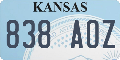 KS license plate 838AOZ
