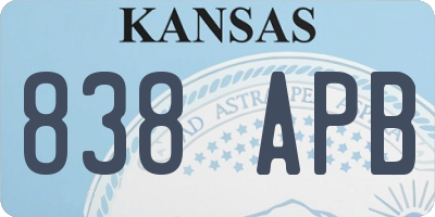 KS license plate 838APB