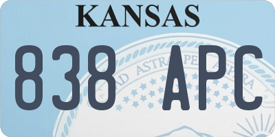 KS license plate 838APC
