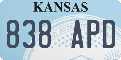 KS license plate 838APD