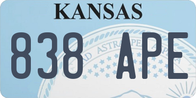 KS license plate 838APE