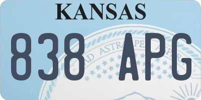 KS license plate 838APG
