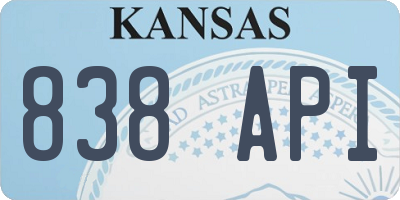 KS license plate 838API