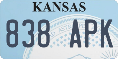 KS license plate 838APK
