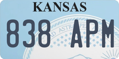 KS license plate 838APM
