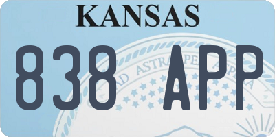 KS license plate 838APP