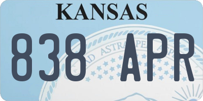 KS license plate 838APR