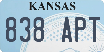 KS license plate 838APT