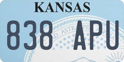 KS license plate 838APU