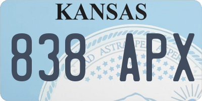 KS license plate 838APX