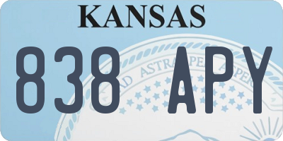 KS license plate 838APY