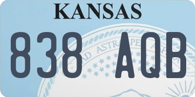 KS license plate 838AQB