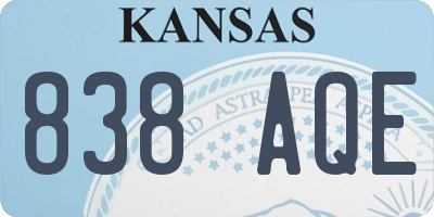 KS license plate 838AQE