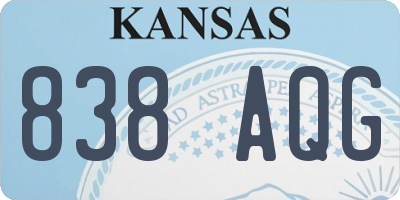 KS license plate 838AQG