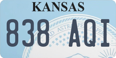 KS license plate 838AQI