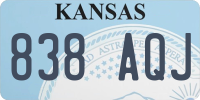 KS license plate 838AQJ