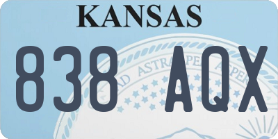 KS license plate 838AQX