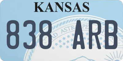 KS license plate 838ARB