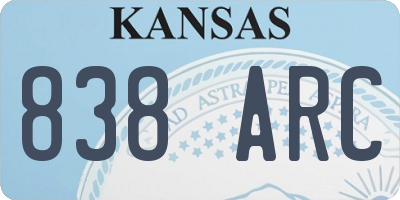KS license plate 838ARC