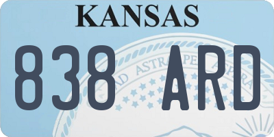 KS license plate 838ARD