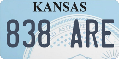 KS license plate 838ARE