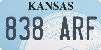 KS license plate 838ARF