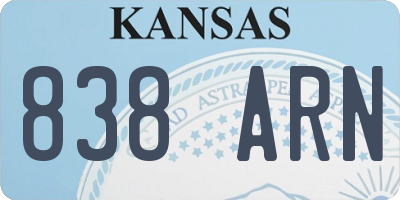 KS license plate 838ARN