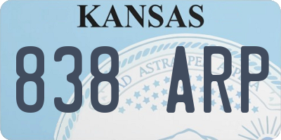 KS license plate 838ARP