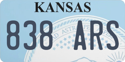 KS license plate 838ARS