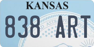 KS license plate 838ART