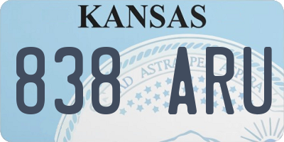 KS license plate 838ARU
