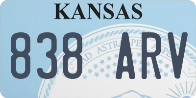 KS license plate 838ARV