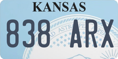 KS license plate 838ARX