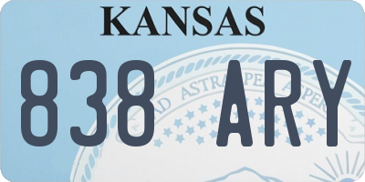 KS license plate 838ARY