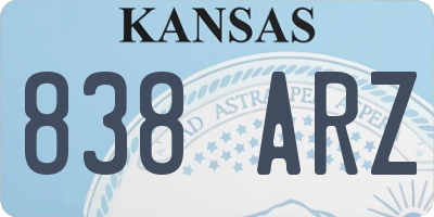 KS license plate 838ARZ