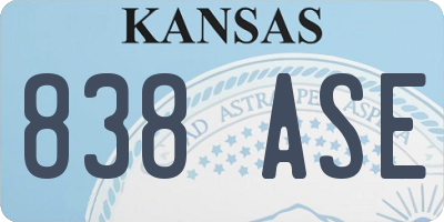 KS license plate 838ASE